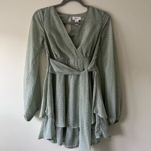 COPY - Elegant Green Polka Dot Dress